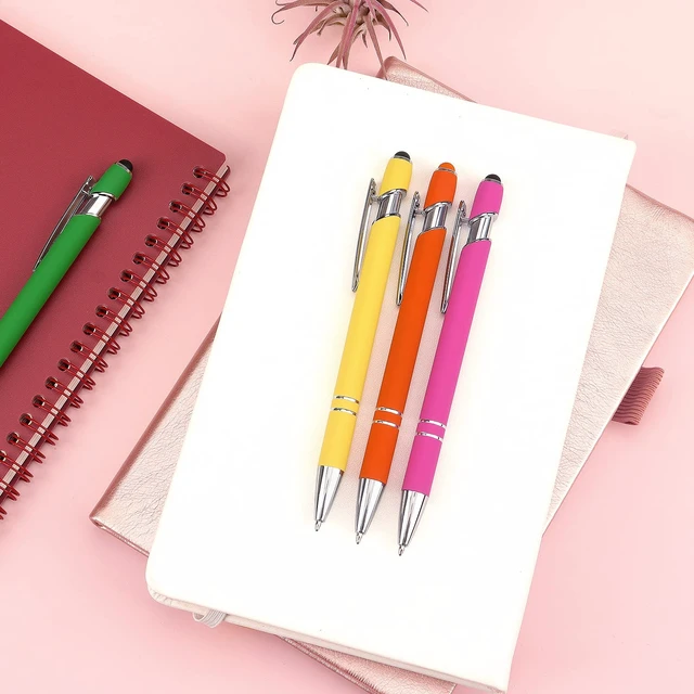 Alt view image 3 of 7 - Bribobo 2-in-1 Stylus Ballpoint Pen, 8 Pack, 1.0mm Black Ink