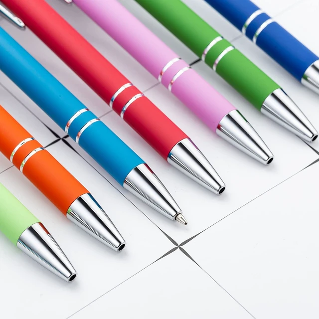 Alt view image 2 of 7 - PASISIBICK 8 Pieces 2-in-1 Retractable Metal Ballpoint Pen Stylus for Touch Screens, 1.0mm Black Ink, 8 Pastel Colors