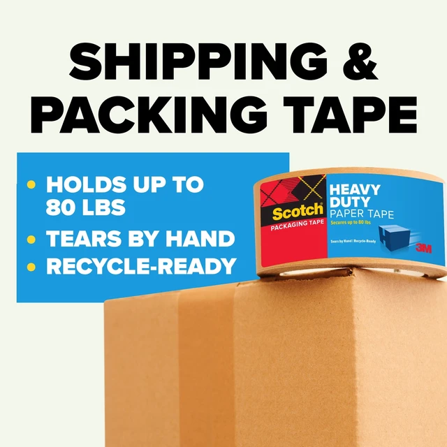 Alt view image 3 of 6 - Scotch Heavy Duty Paper Packaging Tape 1.88 in x 24.9 yd 1 Roll