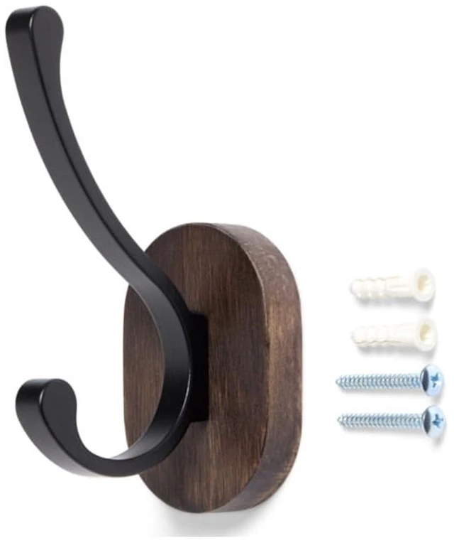 Main image of Mainstays Round Wood Hanger Backer with Black Hook - 1 Pack