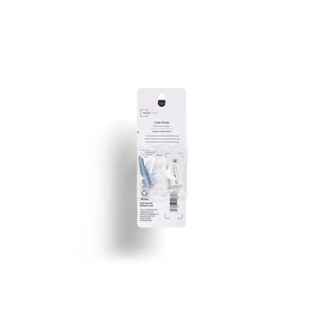 Alt view image 3 of 5 - Mainstays Round Wood Hanger Backer with Black Hook - 1 Pack