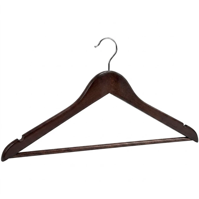 Alt view image 3 of 6 - Better Homes & Gardens Walnut Finish Wood Suit Hangers, 5 Pack, Adult