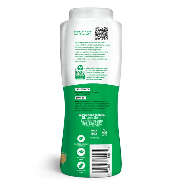 Alt view image 2 of 6 - Lemi Shine Dish Detergent Booster 20 oz Gets Rid of Hard Water Spots