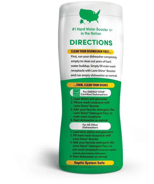 Alt view image 6 of 6 - Lemi Shine Dish Detergent Booster, Removes Hard Water Spots, 10oz