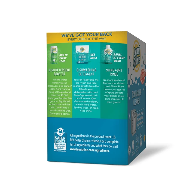Alt view image 5 of 5 - Lemi Shine Dishwasher Cleaner Lemon Scent Deodorizes and Removes Build-up 4 Ct