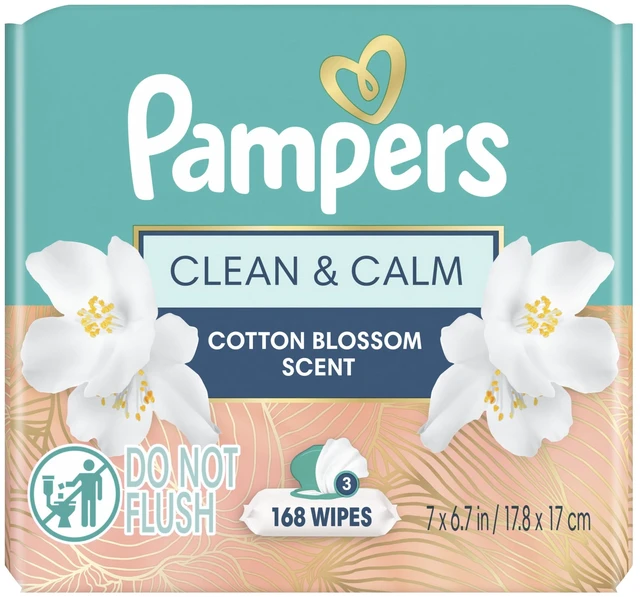 Alt view image 3 of 6 - Pampers Clean & Calm Cotton Blossom Scent Wipes, 168 Count (3 Pop-Top Packs)