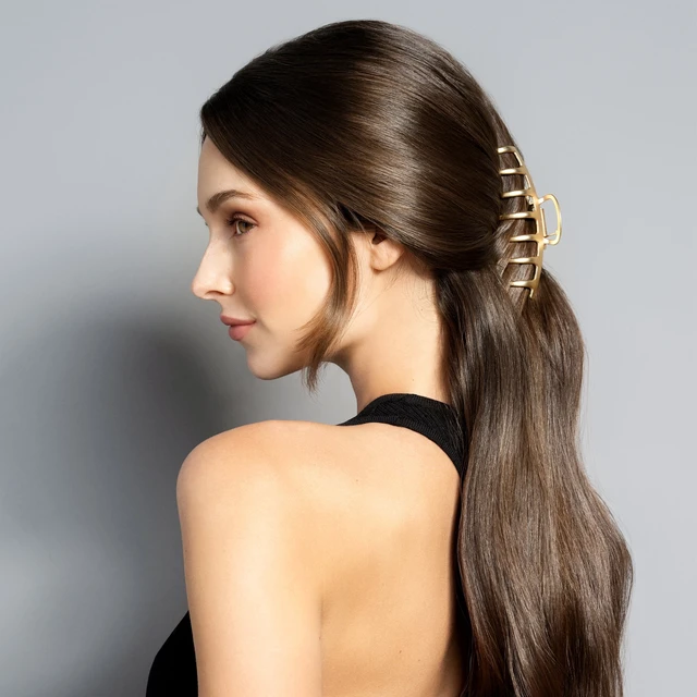 Alt view image 5 of 5 - The Hair Edit Gilded Timeless Claw Clip, Gold
