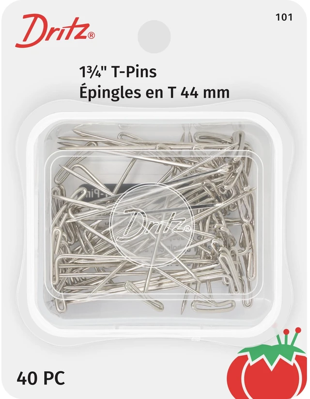 Main image of Dritz 1-3/4" T-Pins, 40 Count, Nickel-Plated Steel