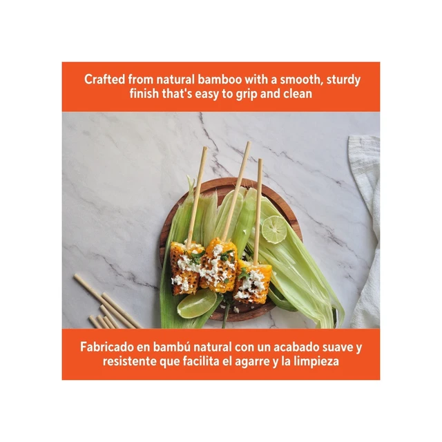 Alt view image 3 of 5 - IMUSA Bamboo Corn Skewer Set, 50pc, 6in, 3 Pack
