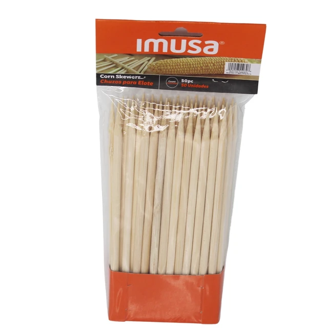 Alt view image 2 of 5 - IMUSA Bamboo Corn Skewer Set, 50pc, 6in, 3 Pack