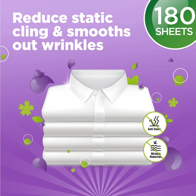 Alt view image 6 of 6 - Great Value Ultimate Fresh Dryer Sheets, Blooming Lavender, 180 Count
