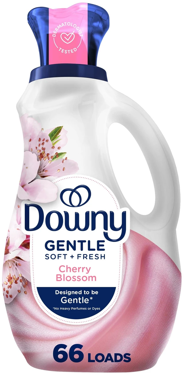 Main image of Downy Gentle Soft and Fresh Liquid Fabric Softener, 44Fl Oz, 66Loads, Cherry Blossom Scent
