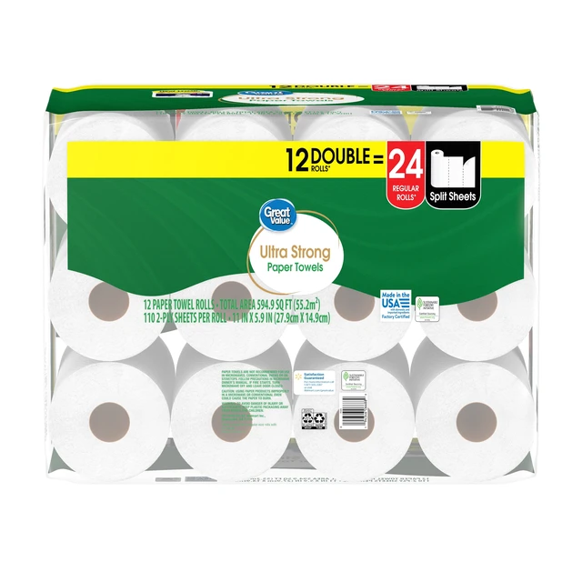 Alt view image 4 of 6 - Great Value Ultra Strong Paper Towels, 12 Double Rolls