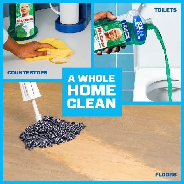 Alt view image 4 of 5 - Mr. Clean 2X Concentrated Multi Surface All Purpose Cleaner, Febreze Meadows & Rain Scent, 41 fl oz