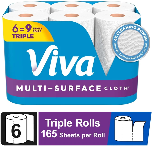 Main image of Viva Multi-Surface Cloth Paper Towels 6 Triple Rolls