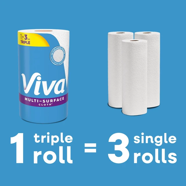 Alt view image 2 of 5 - Viva Multi-Surface Cloth Paper Towels 6 Triple Rolls