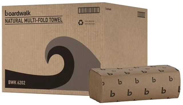 Main image of Boardwalk Multifold Commercial Paper Towels, Natural, 250 Towels/Pack, 16 Packs/Carton, 9 x 9.45 Inches