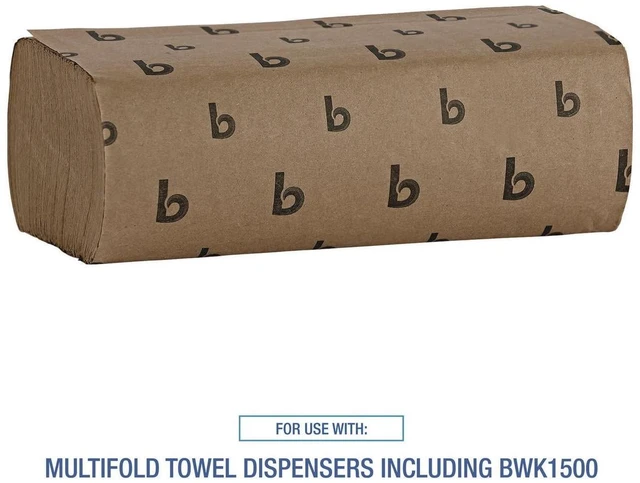Alt view image 2 of 6 - Boardwalk Multifold Commercial Paper Towels, Natural, 250 Towels/Pack, 16 Packs/Carton, 9 x 9.45 Inches