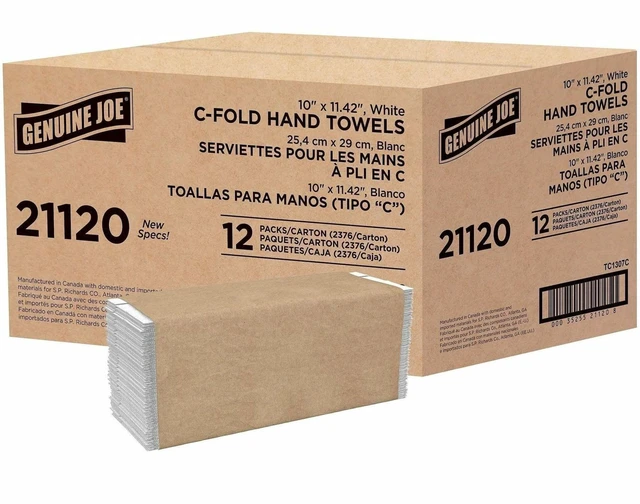 Main image of Genuine Joe C-Fold Towels 1-Ply 13"x10-1/8" 200 Count (12/Carton) WE 21120