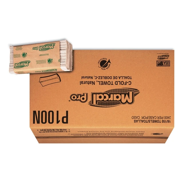Alt view image 4 of 5 - Folded Paper Towels, 1-Ply, 10.125"x12.875", 150/Pack, 16 Packs/Ct