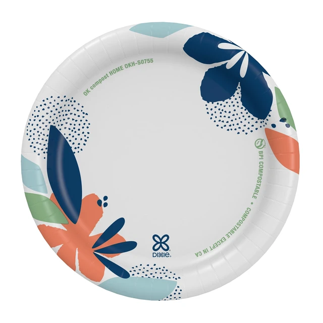 Alt view image 3 of 5 - Dixie 6.8 Inch Disposable Paper Plates, Multi-Color, 50 Count (2 Pack)