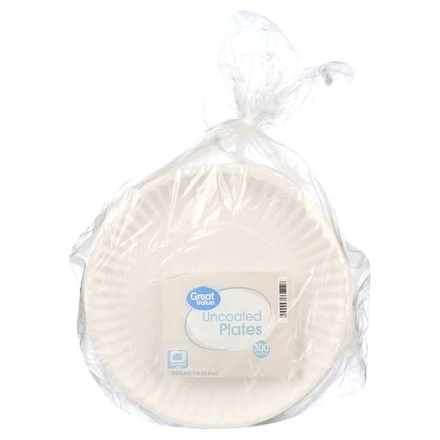 Alt view image 5 of 7 - Great Value Uncoated Paper Plates, 9in, 300 Count