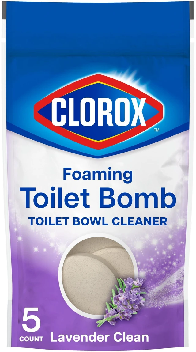 Main image of Clorox Foaming Toilet Bomb Toilet Bowl Cleaner, Bleach Free, Lavender Clean, 5Count