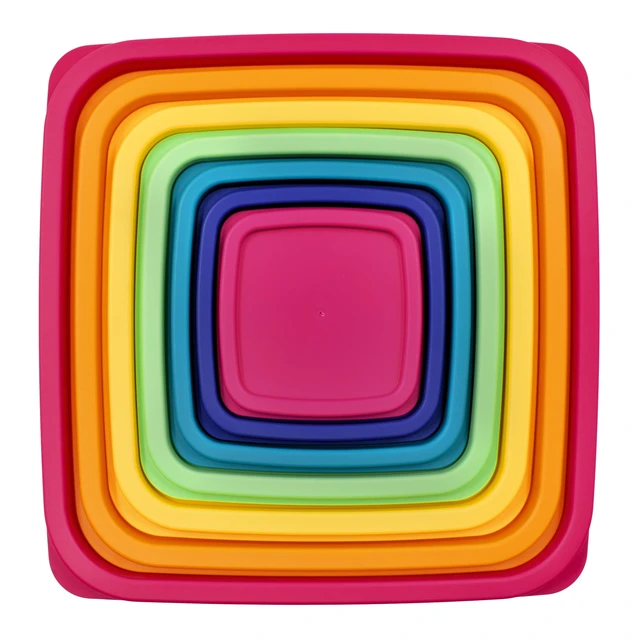 Alt view image 5 of 6 - Mainstays Plastic Rainbow Food Storage Set, 14 Count, Multi Color, for Leftover Storage and Reheating