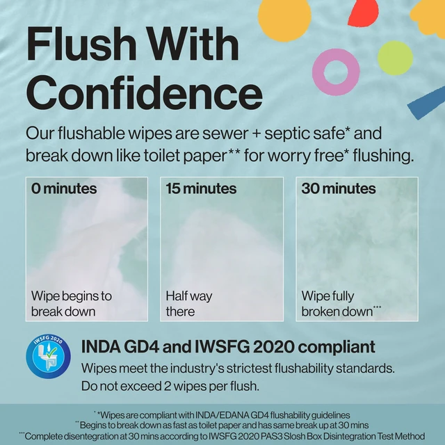 Alt view image 3 of 6 - The Honest Company Little Flushables Plant-Based Wipes, 126 Count, Hypoallergenic, Flushable