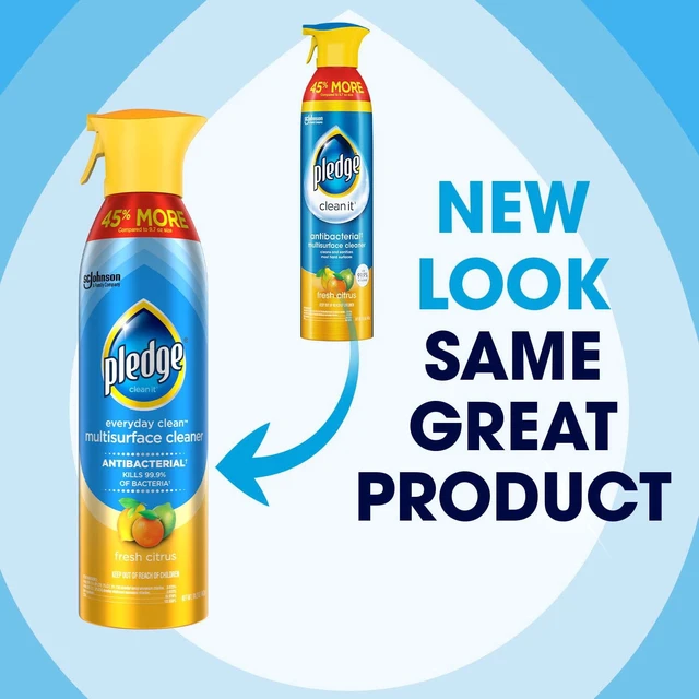 Alt view image 4 of 5 - Pledge Antibacterial Multi Surface Cleaner Spray, Fresh Citrus, 2 Pack Aerosol, 9.7 oz