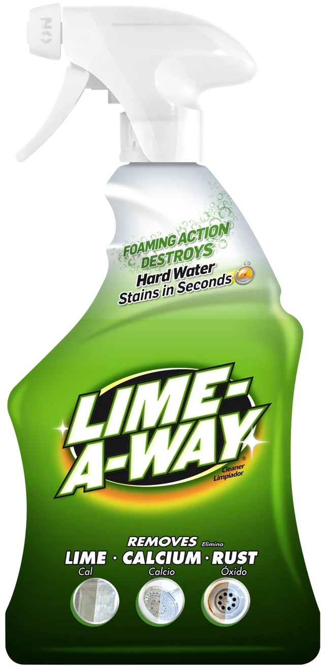 Main image of Lime-A-Way Hard Water Stain Remover Spray, Removes Lime, Calcium & Rust in Seconds, Bathroom Cleaner, 32 fl oz