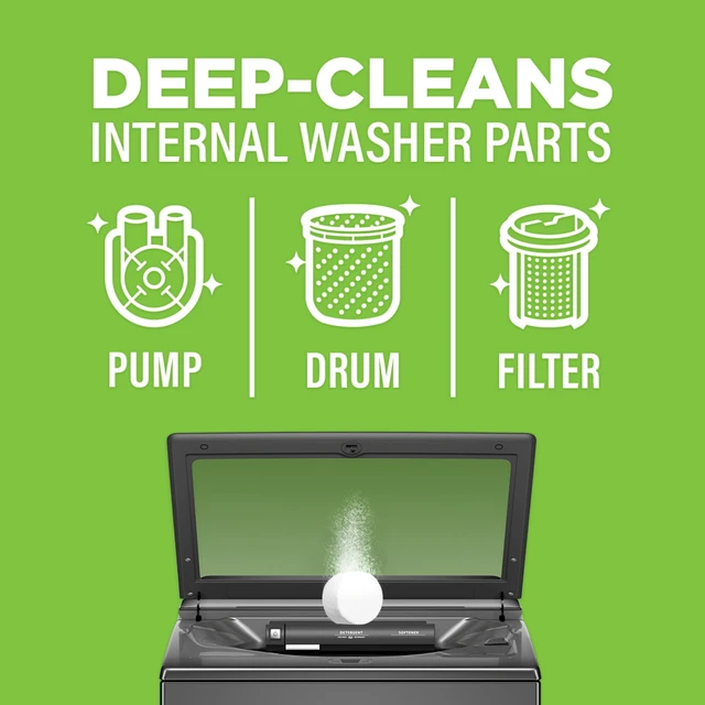 Alt view image 2 of 6 - Affresh Washing Machine Cleaner 5 Time Release Tablets, 5 Month Supply, Helps Power Away Odor Causing Bacteria & Grime Inside Pump, Valve & Hoses