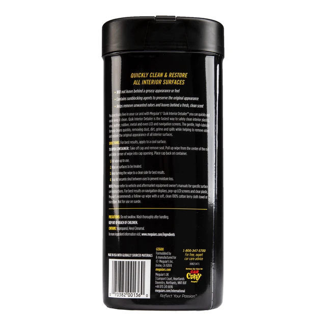 Alt view image 2 of 5 - Meguiar's Quik Interior Detailer Cleaner Wipes G13600, 30 Count