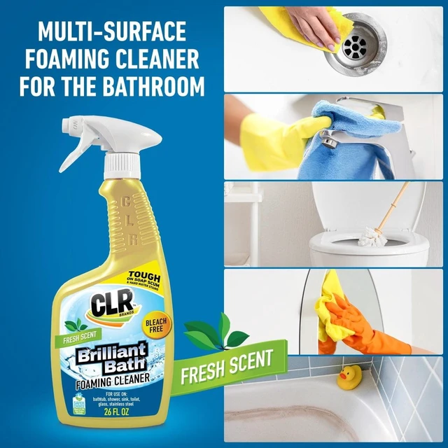 Alt view image 3 of 5 - 2-Pack CLR Brilliant Bath Foaming Multi-Surface Cleaner, Fresh Scent, EPA Safer Choice, 26fl oz
