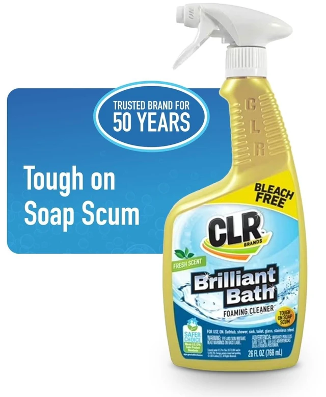 Alt view image 2 of 5 - 2-Pack CLR Brilliant Bath Foaming Multi-Surface Cleaner, Fresh Scent, EPA Safer Choice, 26fl oz