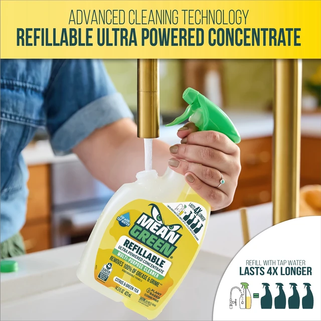 Alt view image 2 of 5 - Mean Green Citrus & Green Tea Refillable Multi-Purpose Cleaner, 14.3 fl oz