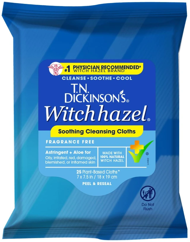 Main image of 25 Count T.N. Dickinson's Witch Hazel Cleansing Cloths