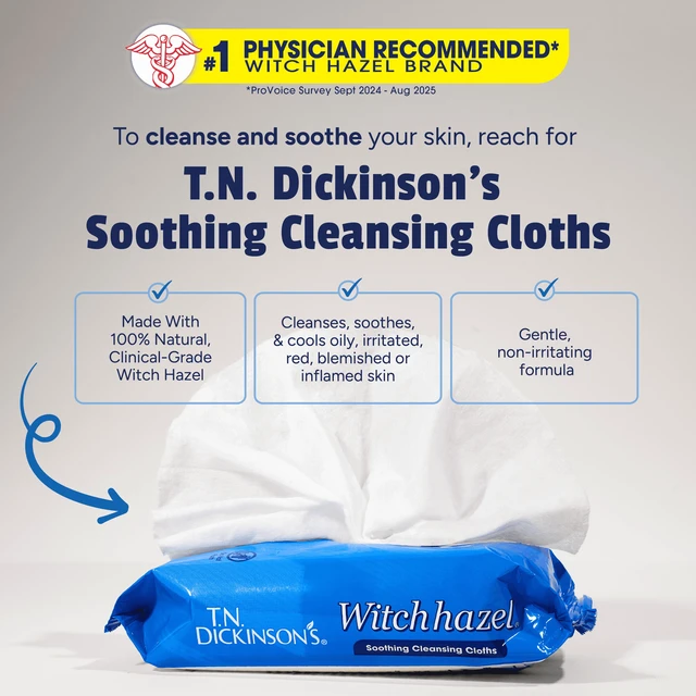 Alt view image 5 of 6 - 25 Count T.N. Dickinson's Witch Hazel Cleansing Cloths