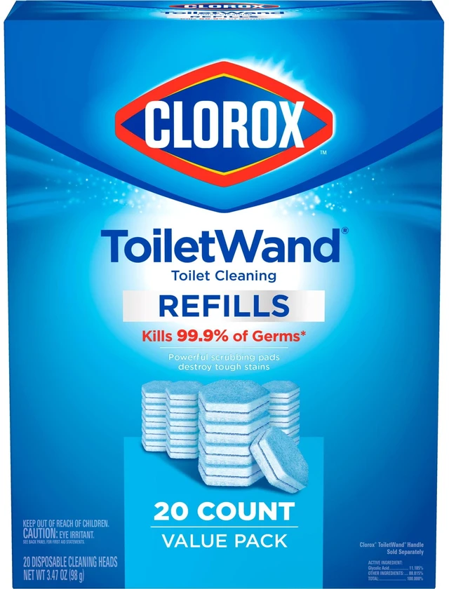 Alt view image 5 of 5 - Clorox ToiletWand Refills, Disinfecting Scrubbing Pads, 20 Count