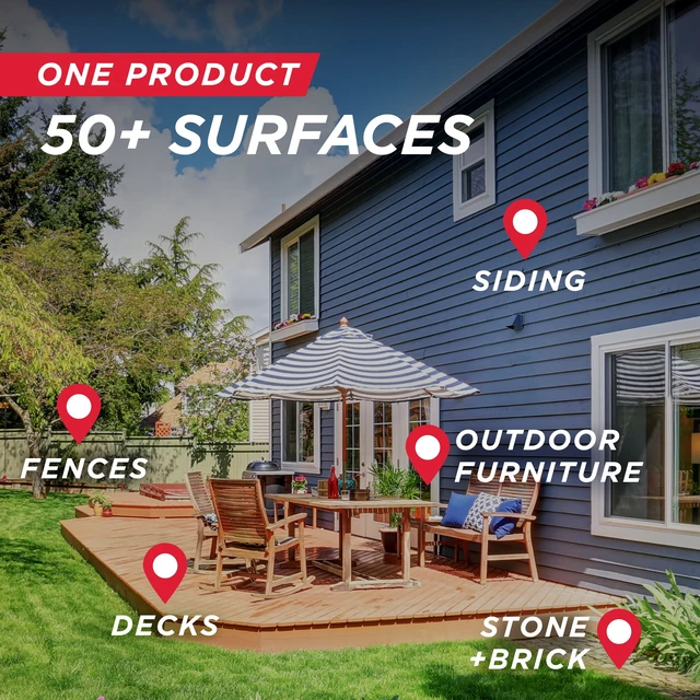 Alt view image 5 of 5 - 30 Seconds Outdoor Cleaner, 1 Gallon Concentrate for Concrete Surfaces, Cleans Algae, Mold, Mildew Stains
