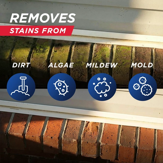 Alt view image 4 of 5 - 30 Seconds Outdoor Cleaner, 1 Gallon Concentrate for Concrete Surfaces, Cleans Algae, Mold, Mildew Stains
