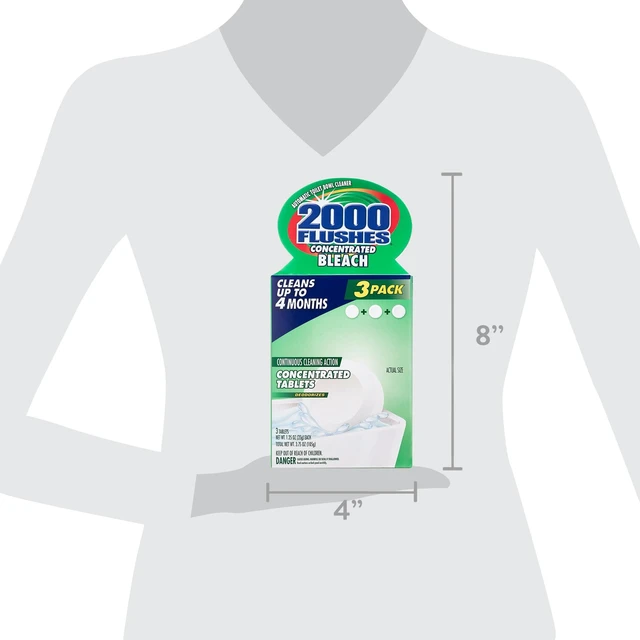 Alt view image 4 of 4 - 2000 Flushes Concentrated Bleach Automatic Toilet Bowl Cleaner, 3.5oz (3-Pack)