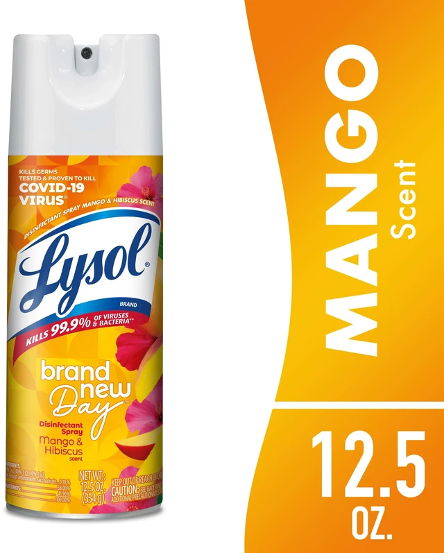 Main image of Lysol Disinfectant Spray, Mango & Hibiscus, 12.5oz, Sanitizing Antibacterial Deodorizer