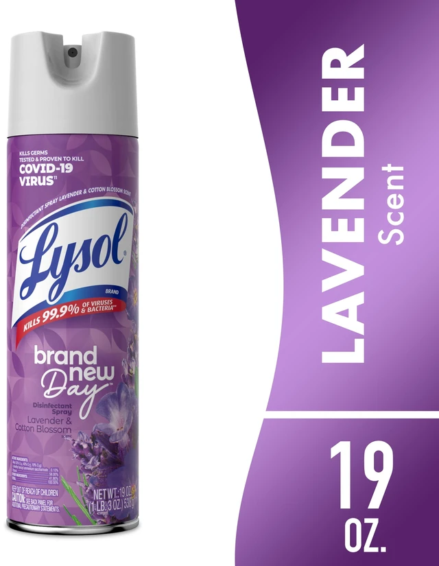 Main image of Lysol Disinfectant Spray Sanitizing and Antibacterial Deodorizer Lavender & Cotton Blossom 19oz