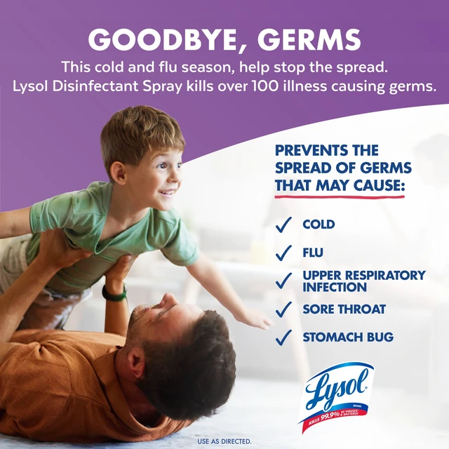 Alt view image 4 of 5 - Lysol Disinfectant Spray Sanitizing and Antibacterial Deodorizer Lavender & Cotton Blossom 19oz
