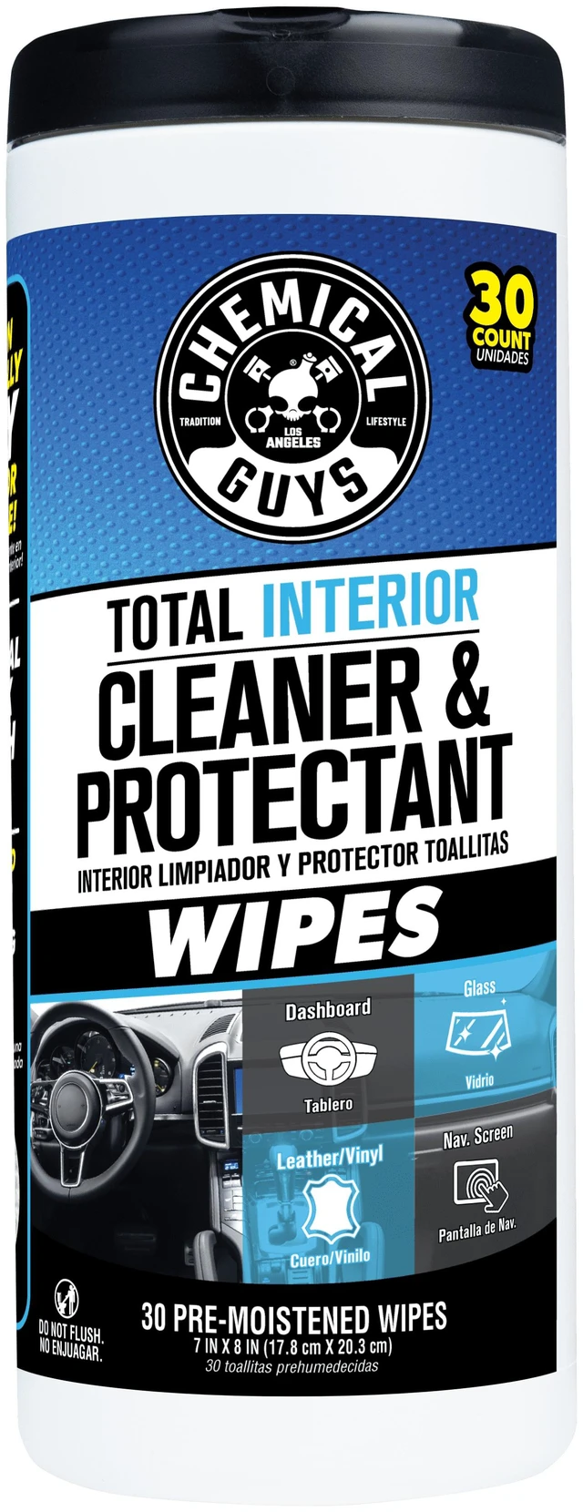 Main image of Chemical Guys Total Interior Cleaner & Protectant Wipes in Canister 30ct