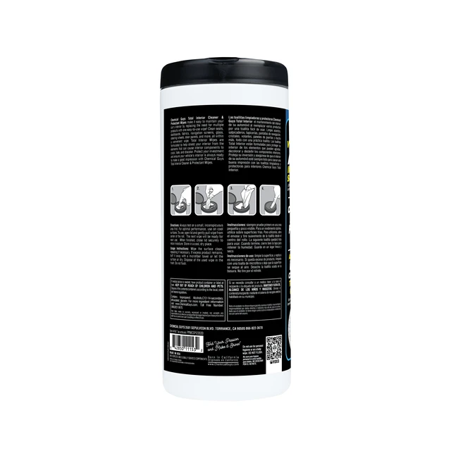 Alt view image 5 of 5 - Chemical Guys Total Interior Cleaner & Protectant Wipes in Canister 30ct
