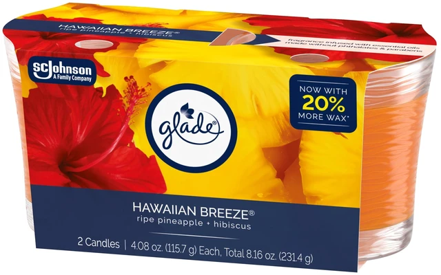 Alt view image 3 of 5 - Glade Single Wick Candles, Hawaiian Breeze, 8.16oz, 2Count