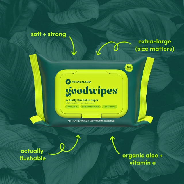 Alt view image 2 of 5 - Goodwipes Flushable Butt Wipes, Botanical Bliss Scented, 3 Pack, 150 Total Wipes