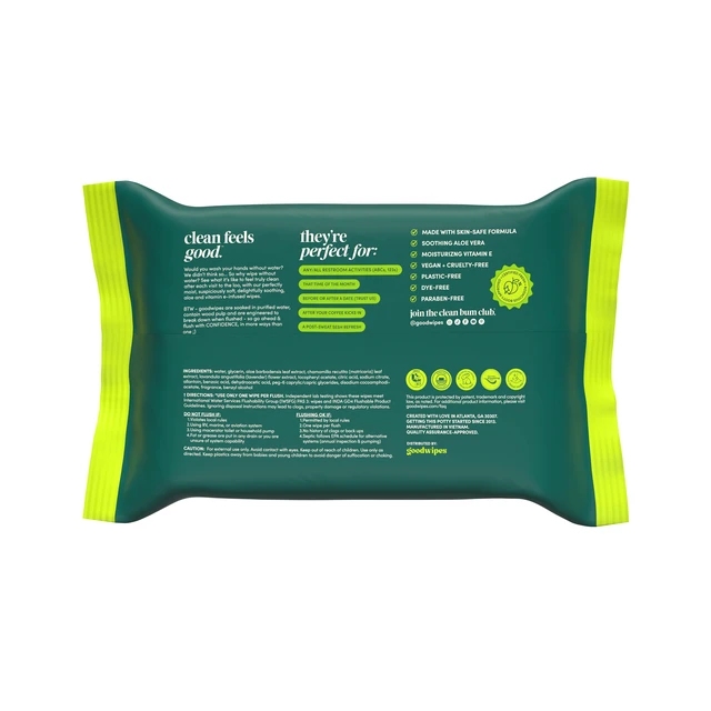 Alt view image 5 of 5 - Goodwipes Flushable Butt Wipes, Botanical Bliss Scented, 3 Pack, 150 Total Wipes